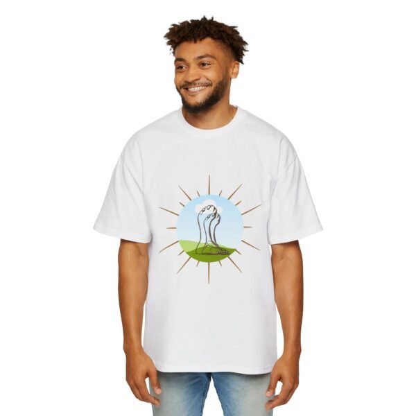 Sunrise Love Graphic Oversized Tee for Men - Image 3